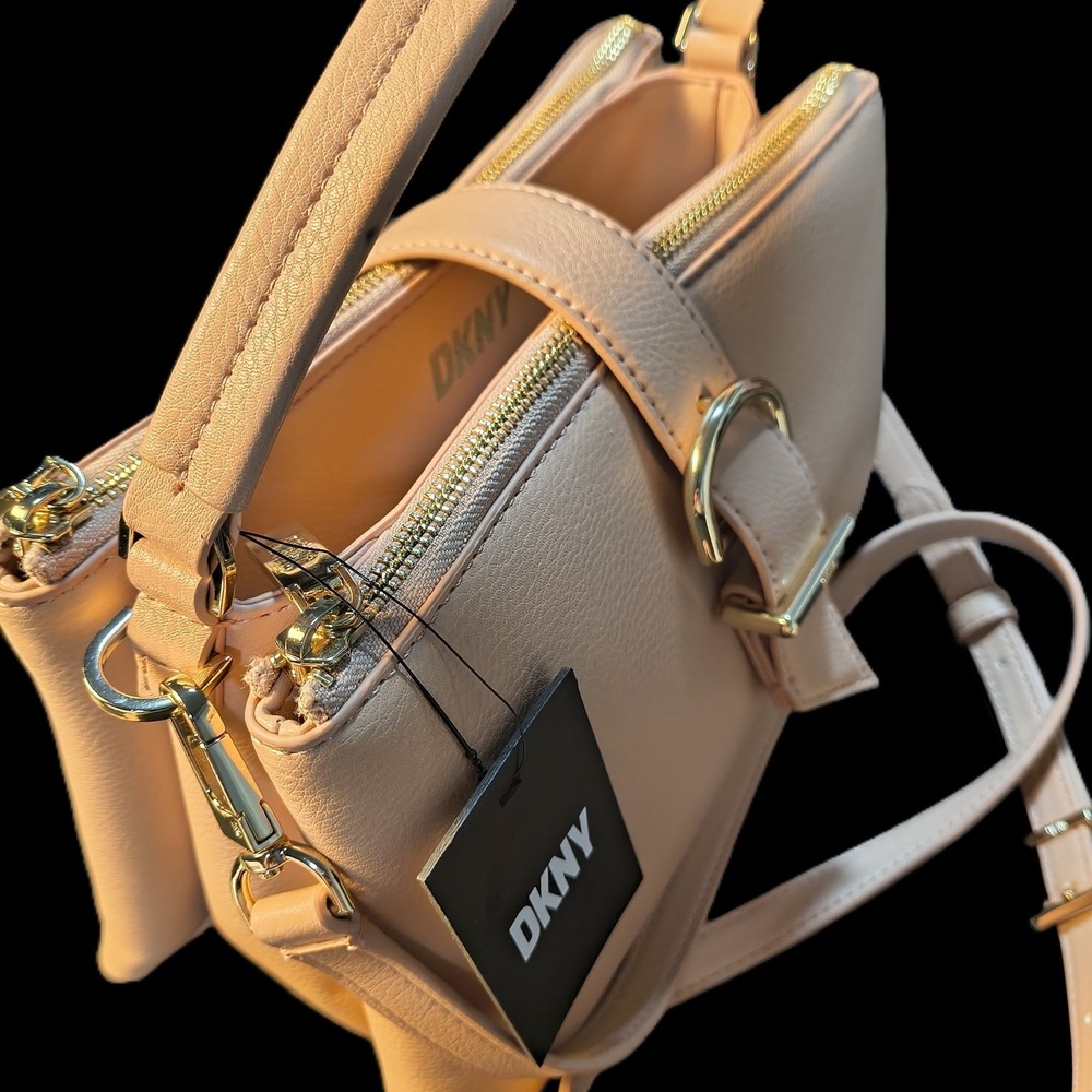 DKNY Deena Satchel Crossbody Bag, Pale Pink Leather, Gold Tone Hardware, NWT